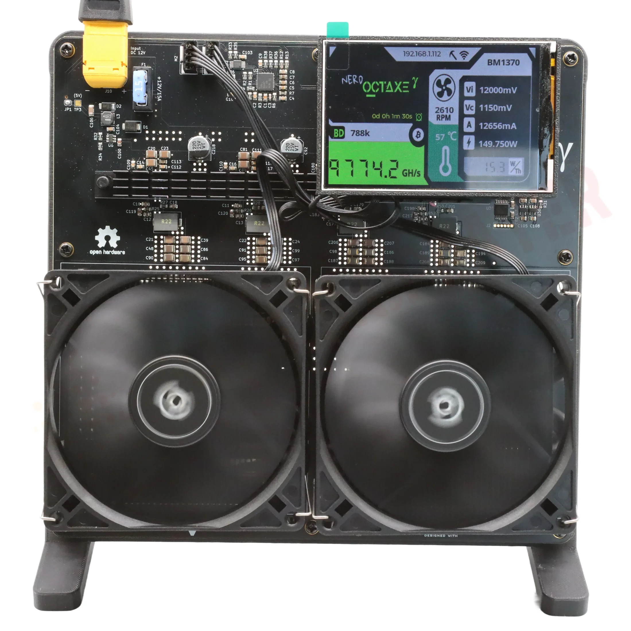 BTC miner NerdOCTaxe 9.6T 160W BM1370Chip Solo Bitcoin Miner ASIC SHA256 BTC Mining Machine Home Mining Device