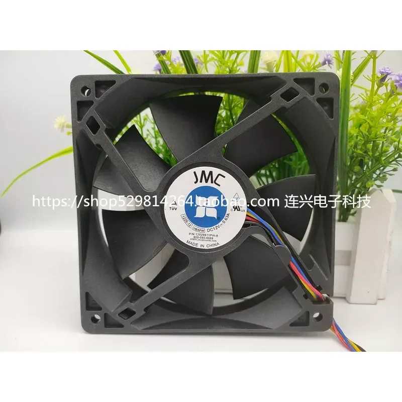 for JMC 1225-12 HBAPW 12V 0.63A 12cm 4-Wire PWM Temperature Control Chassis Cooling Fan New
