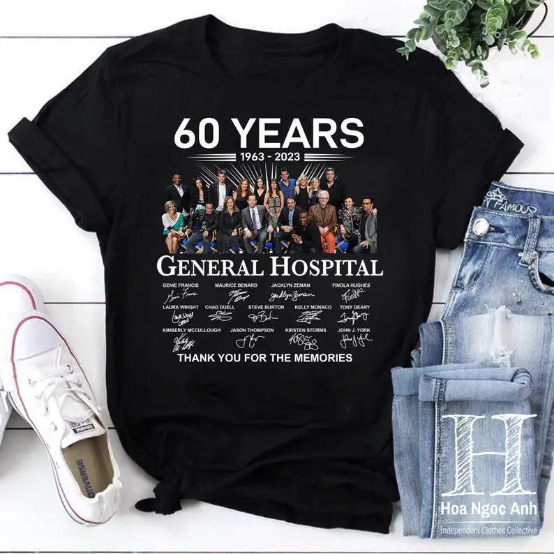 General Hospital 60 Years 1963 2023 Signatures Thank You For The Memories Vintage T-Shirt, General Hospital Shirt, Love
