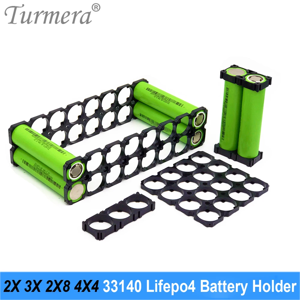 Turmera 33140 Lifepo4 Battery Holder Bracket 33.5mm Aperture 2X 3X 2X8 4X4 Anti Vibration Assemble for Diy 12V 36V 48V Batteries