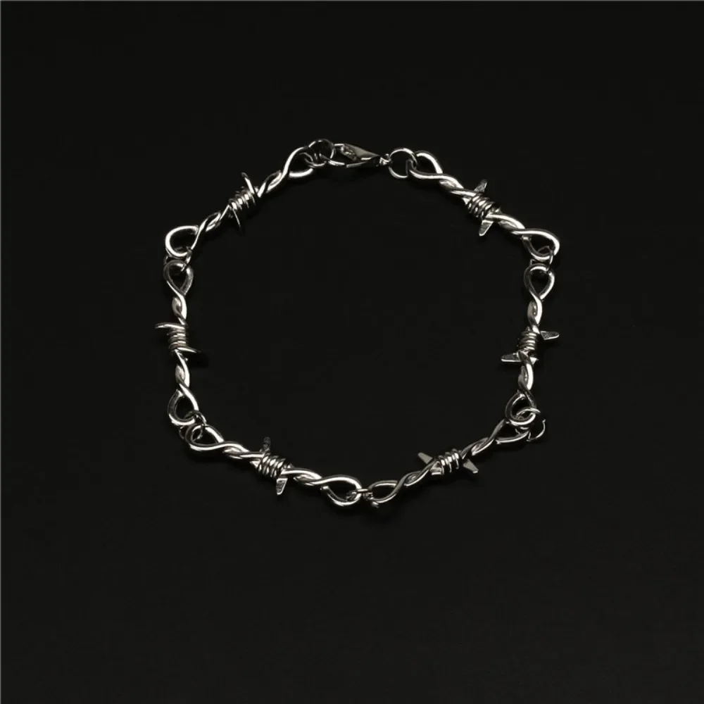 Unique, Stylish Men\'s Black Thorn Steel Color Hip-Hop Gothic Bracelet