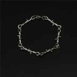 Unique, Stylish Men's Black Thorn Steel Color Hip-Hop Gothic Bracelet