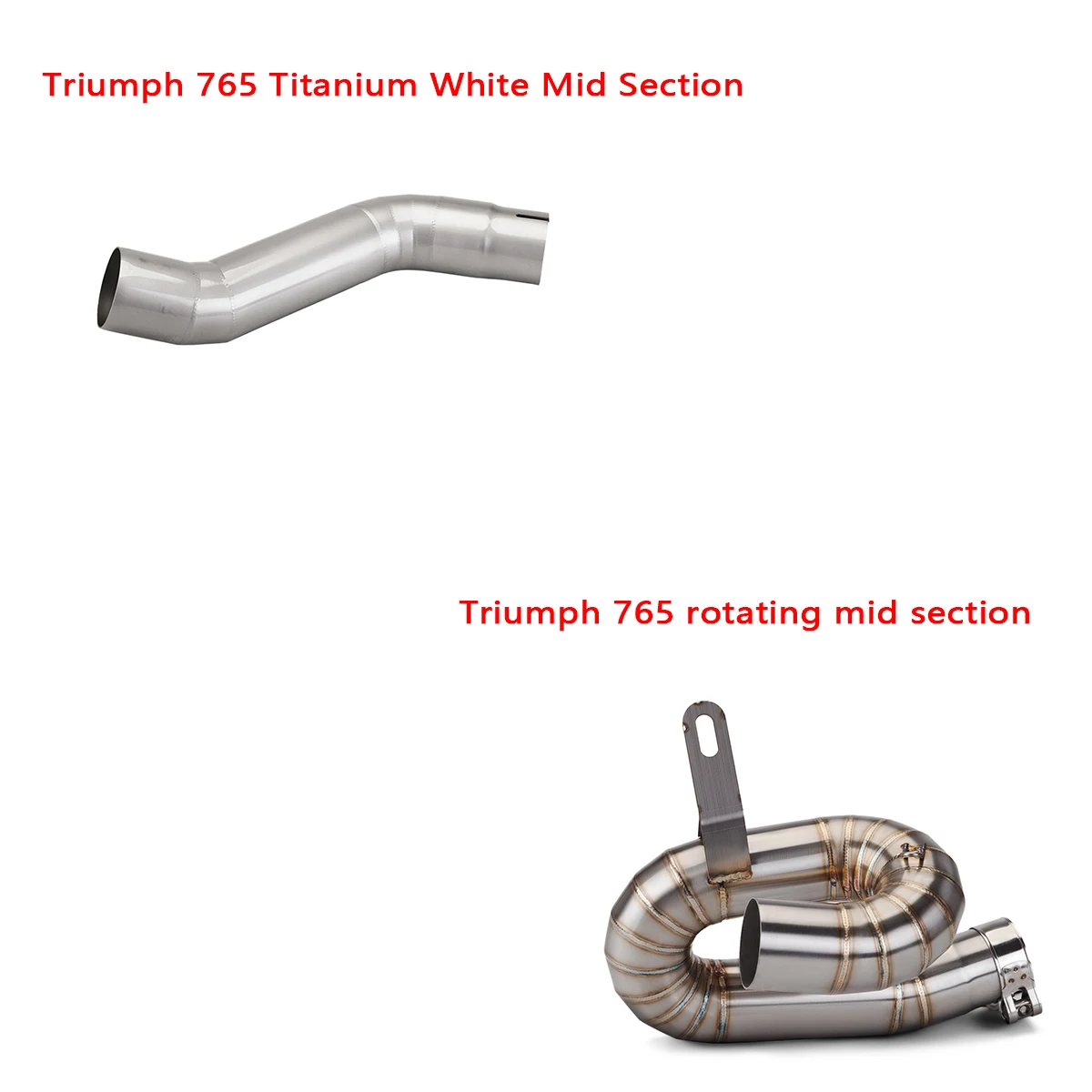 1 piece exhaust pipe stainless steel middle section suitable for motorcycle triumph 765 exhaust pipe modification