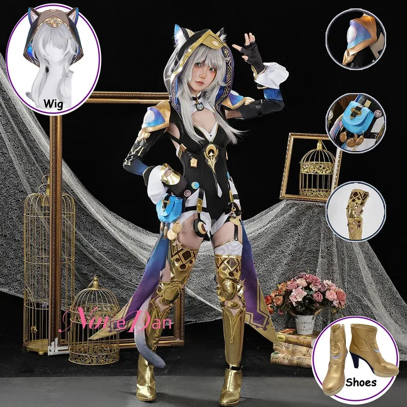 

Honkai Star Rail Cipher Костюм Обувь Парик Униформа Игра HSR Amphoreus Cifera Косплей Хэллоуин Вечеринка Комбинезон Для Женщин ob;8