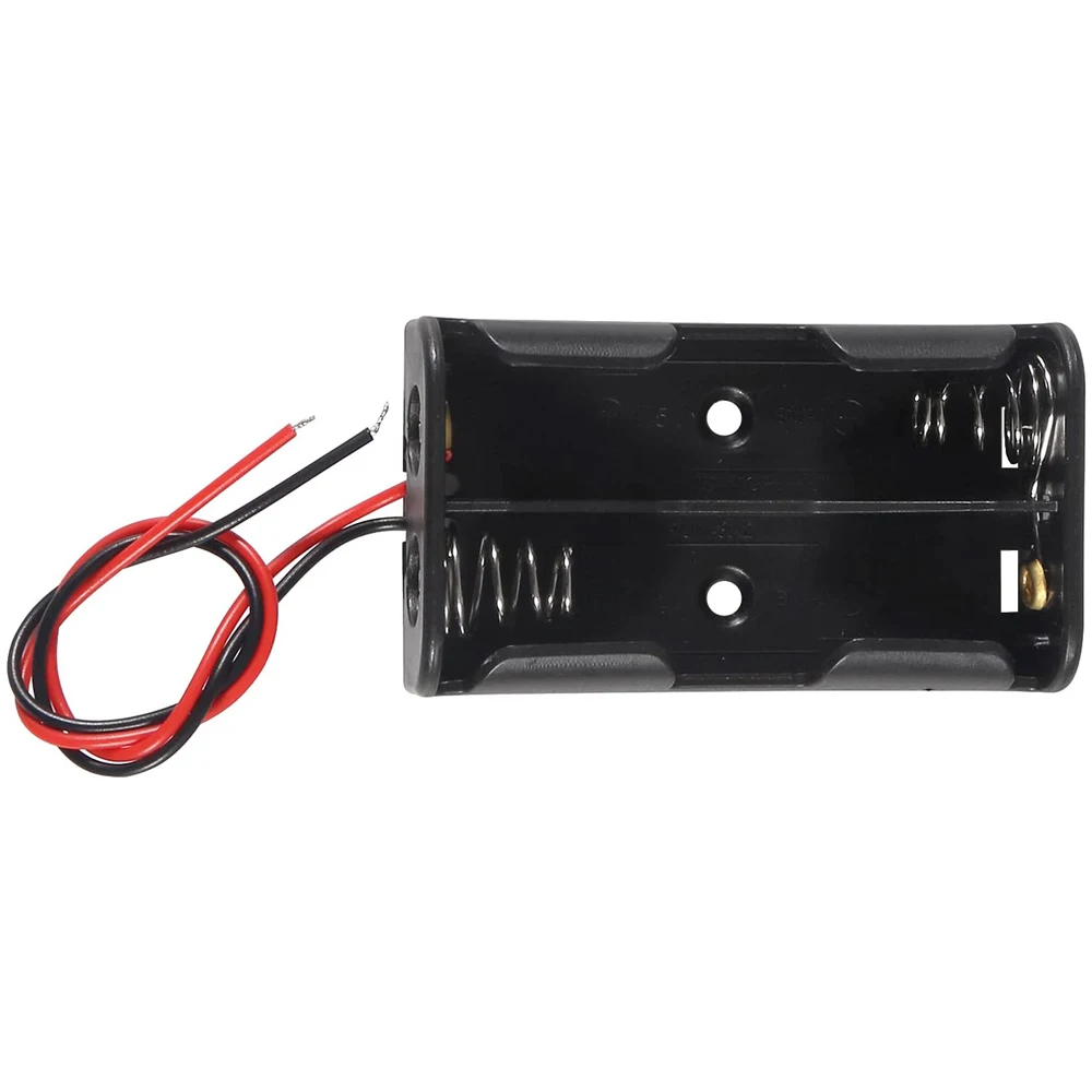 10 szt. 2 x 1,5 V pojemnik na baterie AA Pudełko z czarnego drutu Przewody AA Power Battery Storage Case Holder Storage Box