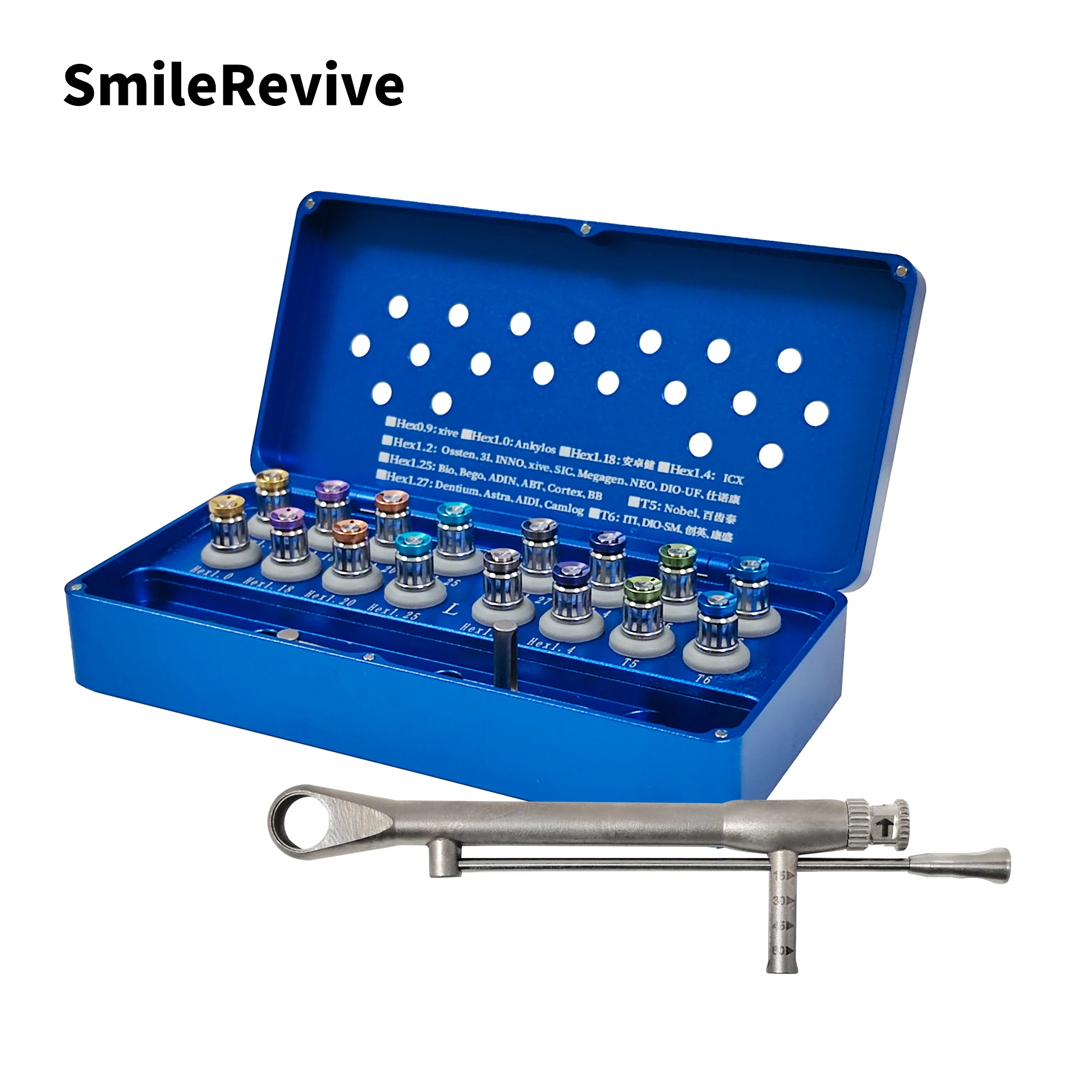

SmileRevive Dental Universal Implant Torque Screwdriver Wrench Prosthetic Restoration Ratchet Kits Dentistry Implant Tool