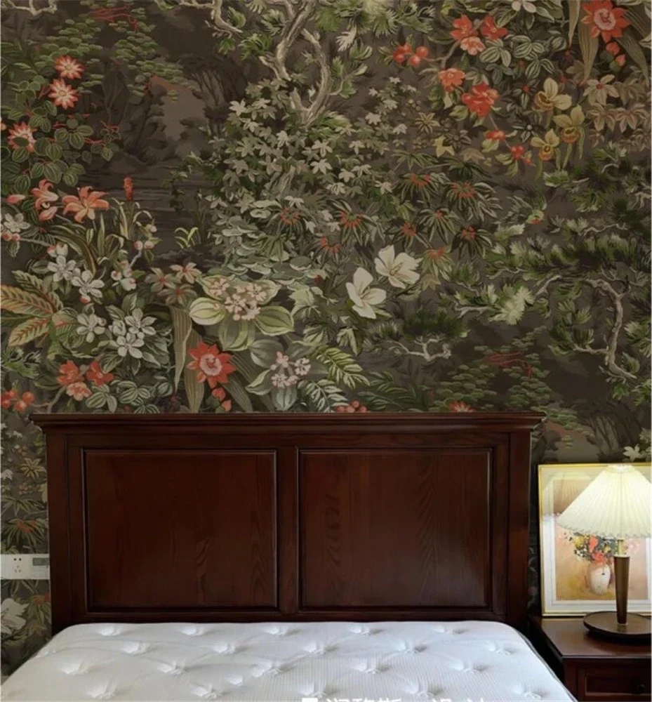 Custom American wallpaper 3D Vintage plant home decoration TV background wall cloth art mural wallpapers living room dining room