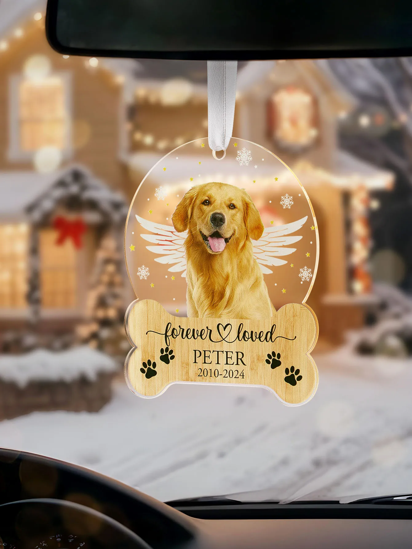 Custom Pet Photo Ornament Personalized Memorial Hanging Decor Acrylic Pet Keepsake Christmas Gift for Pet Lover In Loving Memory image 3
