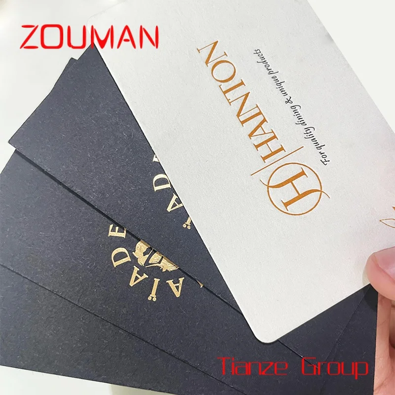 Custom , Elegant gold foil embossed letterpress printing paper business cards  500gsm & 600gsm cotton paper cardboard name busin