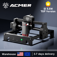 ACMER Laser Engraver S1 5.5W Upgraded Portable Mini Laser Engraving Cutting Machine for Wood Leather Working Area 130*130mm