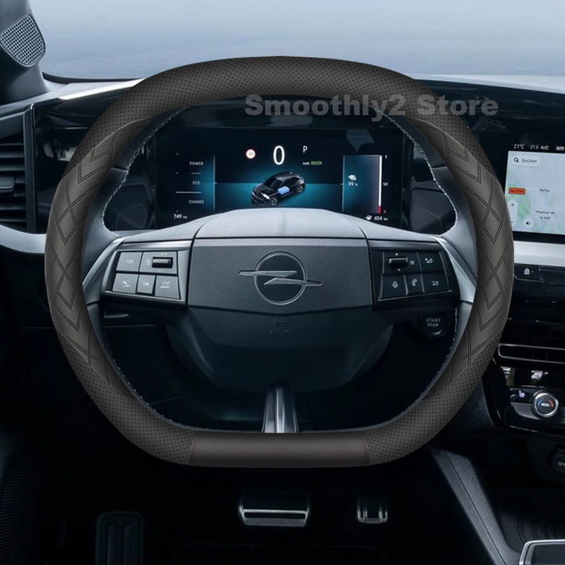 

Leather Car Steering Wheel Cover For ALL New Opel Mokka Grandland Frontera 2025 2024 Wear-resistant Auto interior Accessories
