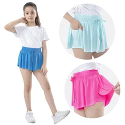 Children's Shorts 2026 New Running Tennis Short for Kids Girls Skirt-shorts Trouser Teenager Pocket Sports Pants Clothing