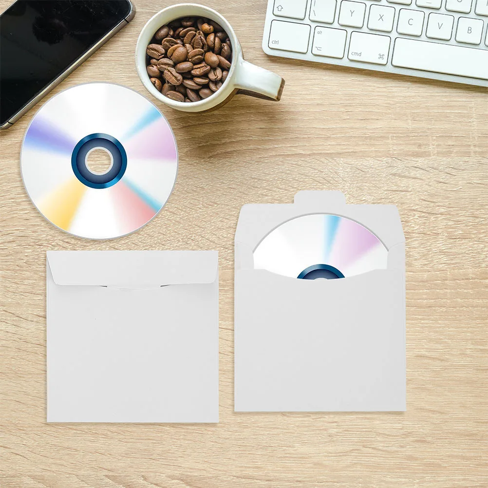 

10 Pcs Cd Storage Bag Paper Envelope Disc Holder For Dj Memory Card Flat Mailer White Cardboard Shipping Vinyl Record Inner