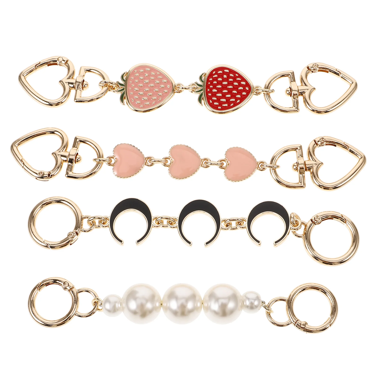 

4Pcs Moon Flower Wallet Chains Zinc Alloy Bag Extension Chain Bright Lightweight Wear Resistant Decorative Purse Extender