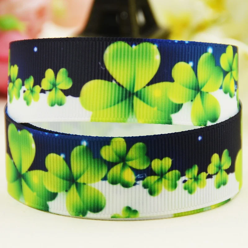 22mm 25mm 38mm 75mm St.Patrick's Day cartoon printed Grosgrain Ribbon party decoration 10 Yards satin ribbons