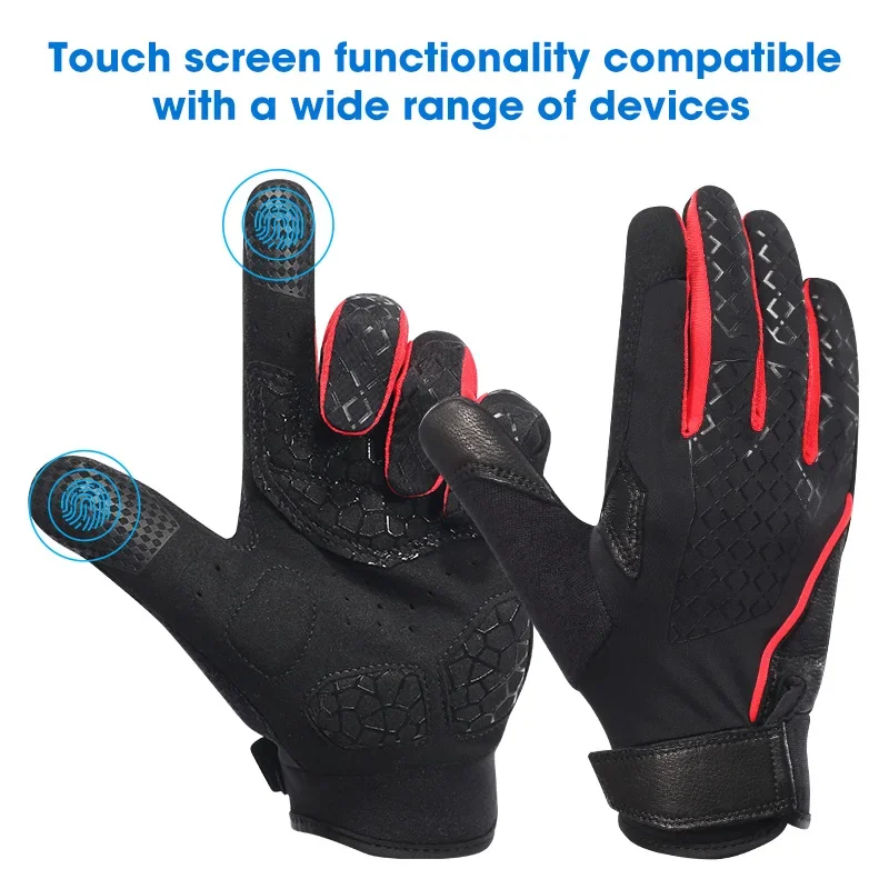 Cycling Gloves Men Summer Full Finger Women Breathable Sport Fitness Workout Touch Screen Grip Gym Gloves Weightlifting Gloves