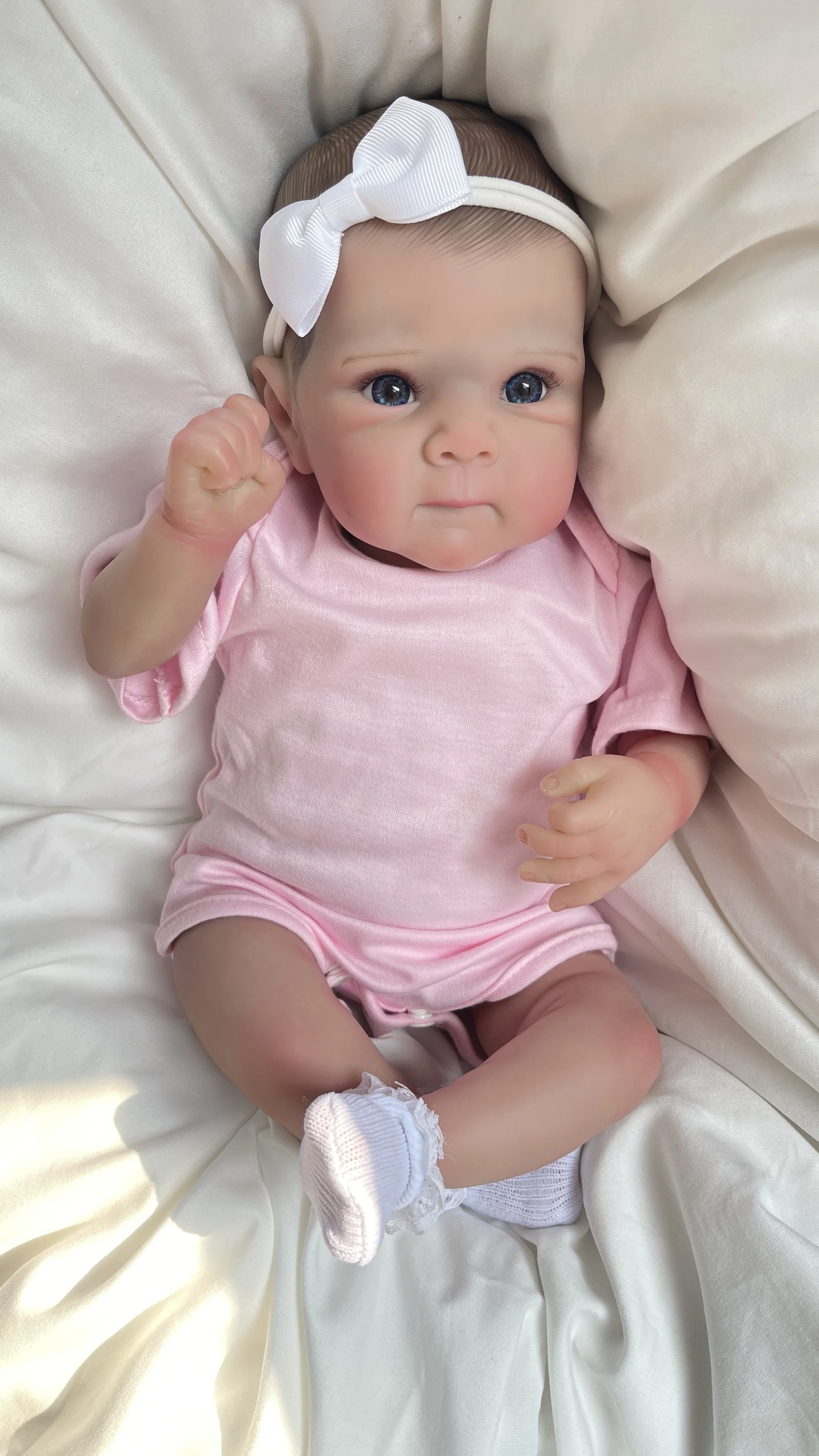 NPK 17'' Lifelike Soft Touch Cuddly Baby Multiple Layers Paint 3D Skin with Visible Veins Real Looking Reborn Bettie Baby Dolls
