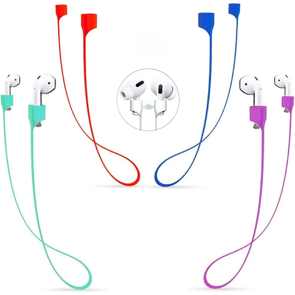 Teal Magnetic Earbuds Anti‑Lost Strap, Soft Silicone Wireless Earphone Neck Lanyard, Adjustable Anti‑Drop Holder Cord for Running Workout Gym Sports, Compatible with AirPods