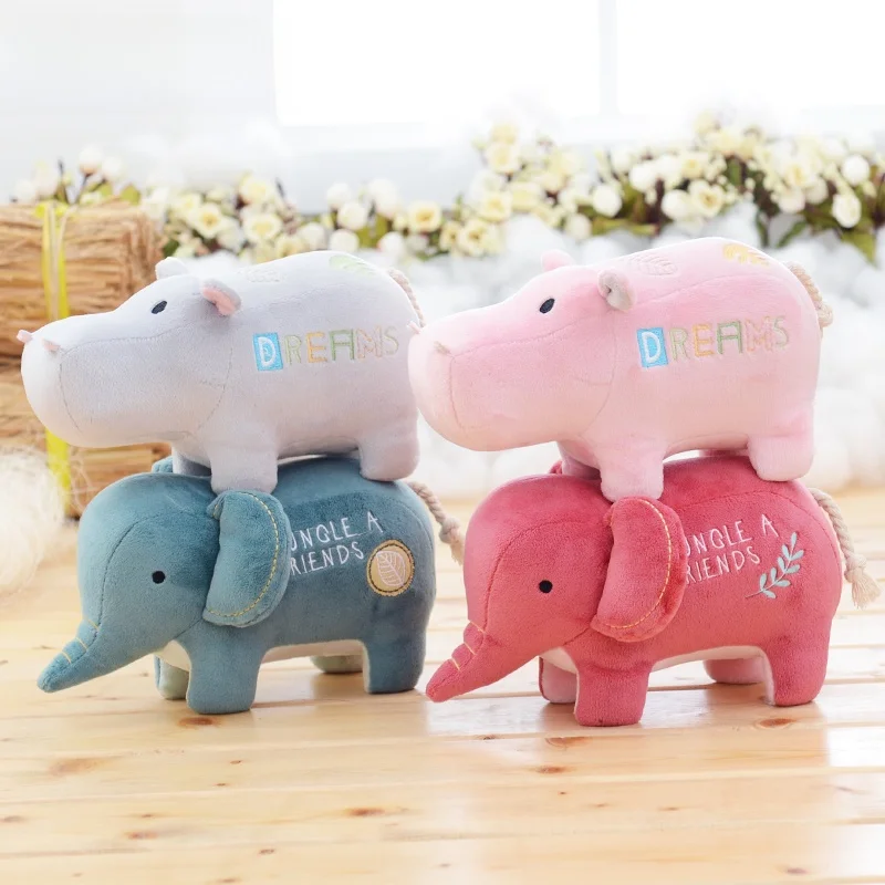 Brinquedos de Pelúcia Metoo: Elefante e Hipopótamo Adoráveis, Boneca Calmante para Bebês, Almofada de Pelúcia Macia para Crianças