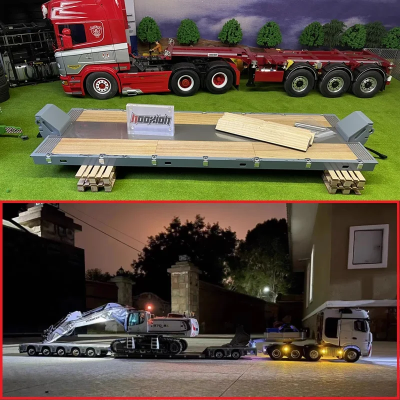 Remolques Nooxion FURY BEAR modelo 2 + 5 series actualizados con el kit de módulo plano bajo 1/14 rastreadores de remolque de ingeniería