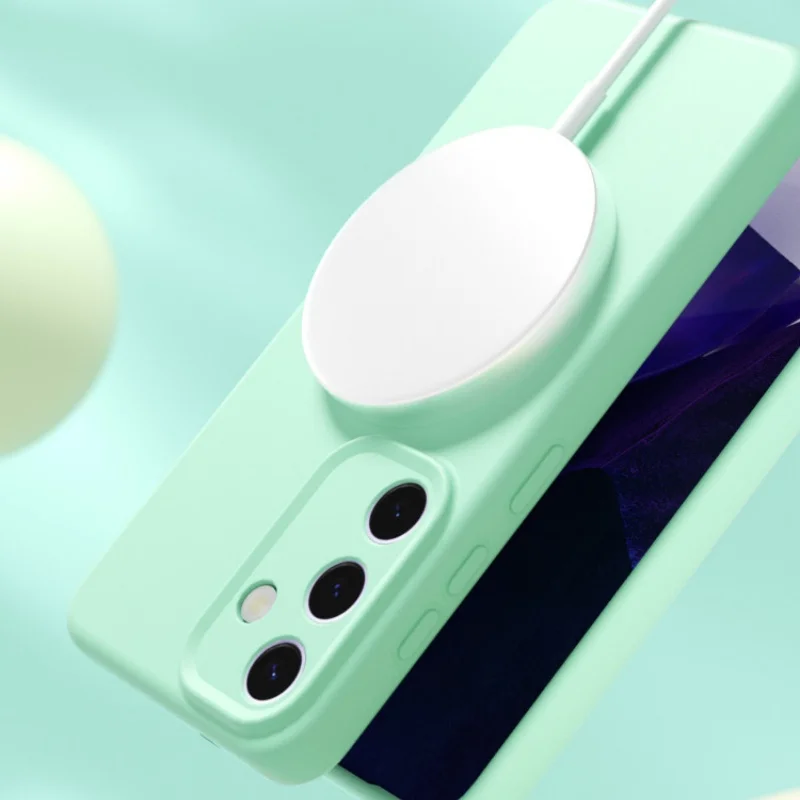 

Liquid Silicone Magnetic Case For Samsung Galaxy S25 Plus Ultra Cases Wireless Charging Full Protect Cover