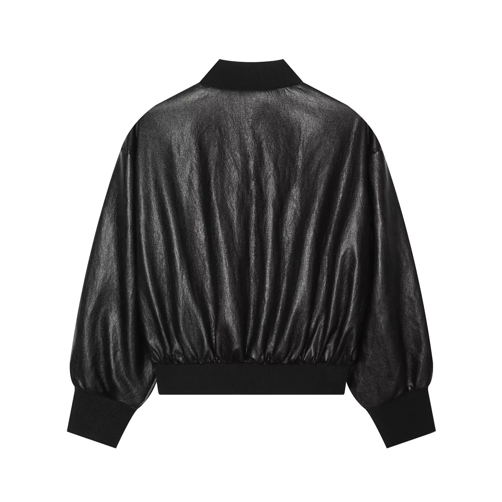 2026 Women's American Retro Faux Leather PU Bomber Jackets Lady High Street Motorcycle Biker Zippers Short Cropped Coats Tops