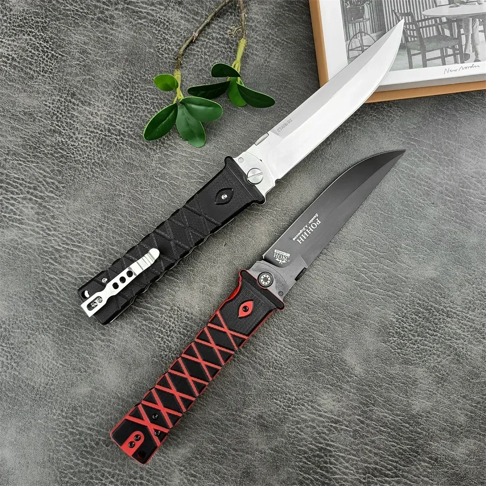 Russain HOKC Ronin Folding Pocket Knife 440C Blade Non-slip G10 Handles Outdoor Tactical Camping Hunting Flipper EDC Tool Gift