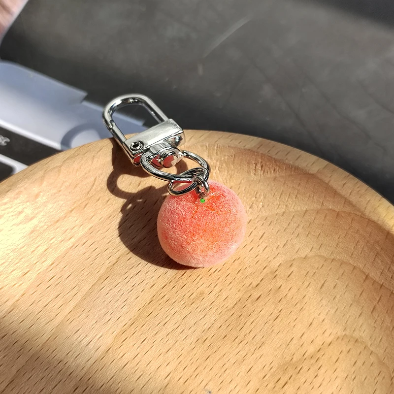 يتدفقون Kawaii السنجاب الحيوان الحيوانات الأليفة سلاسل المفاتيح للنساء الرجال هدية الراتنج رقيق الإبداعية مضحك ثلاثية الأبعاد حقيبة الفاكهة البرتقالية صندوق حلقة رئيسية #4