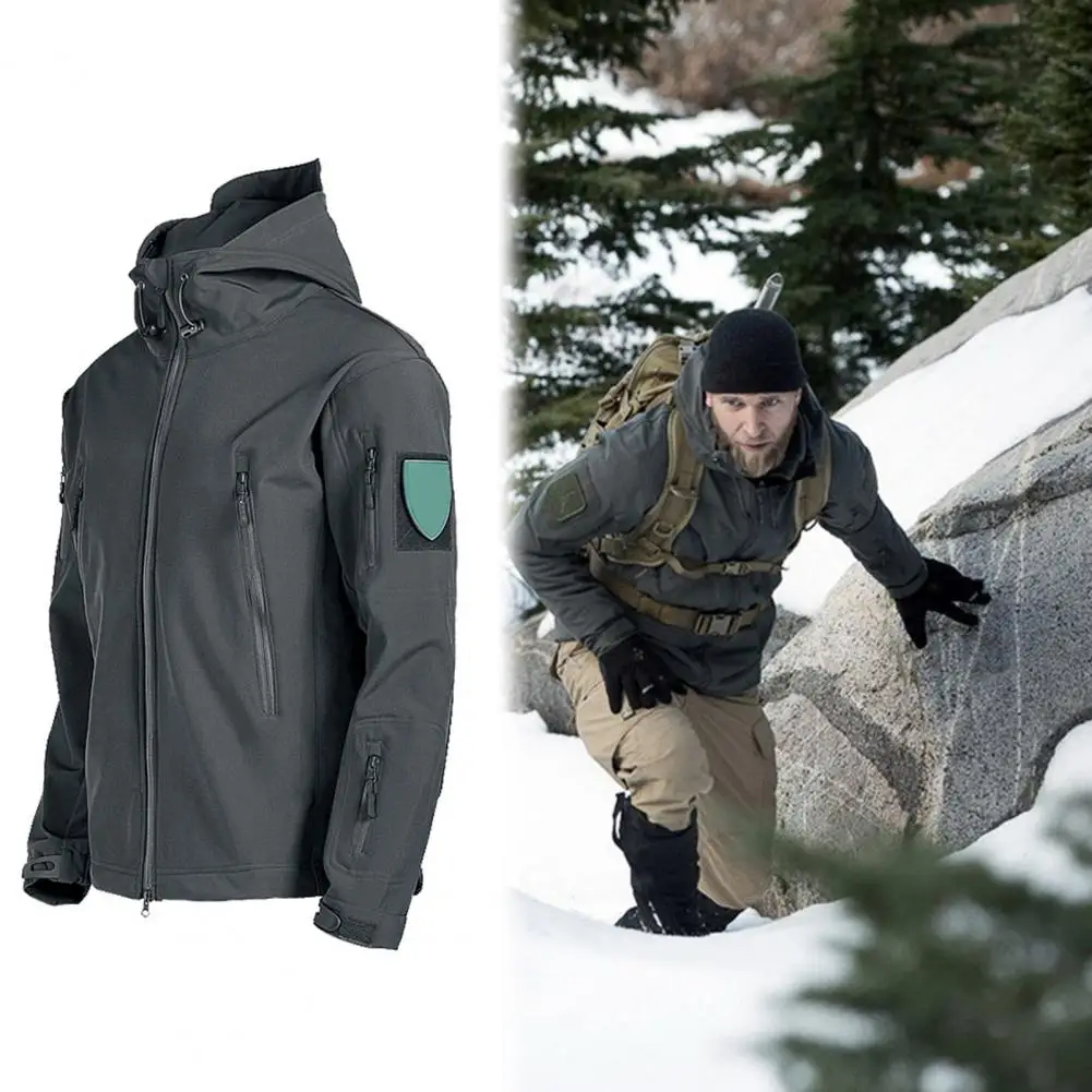 Men\'s Tactical Sets Winter Suit Soft Shell Windproof Waterproof Jackets Warm Fleece Cargo Pants