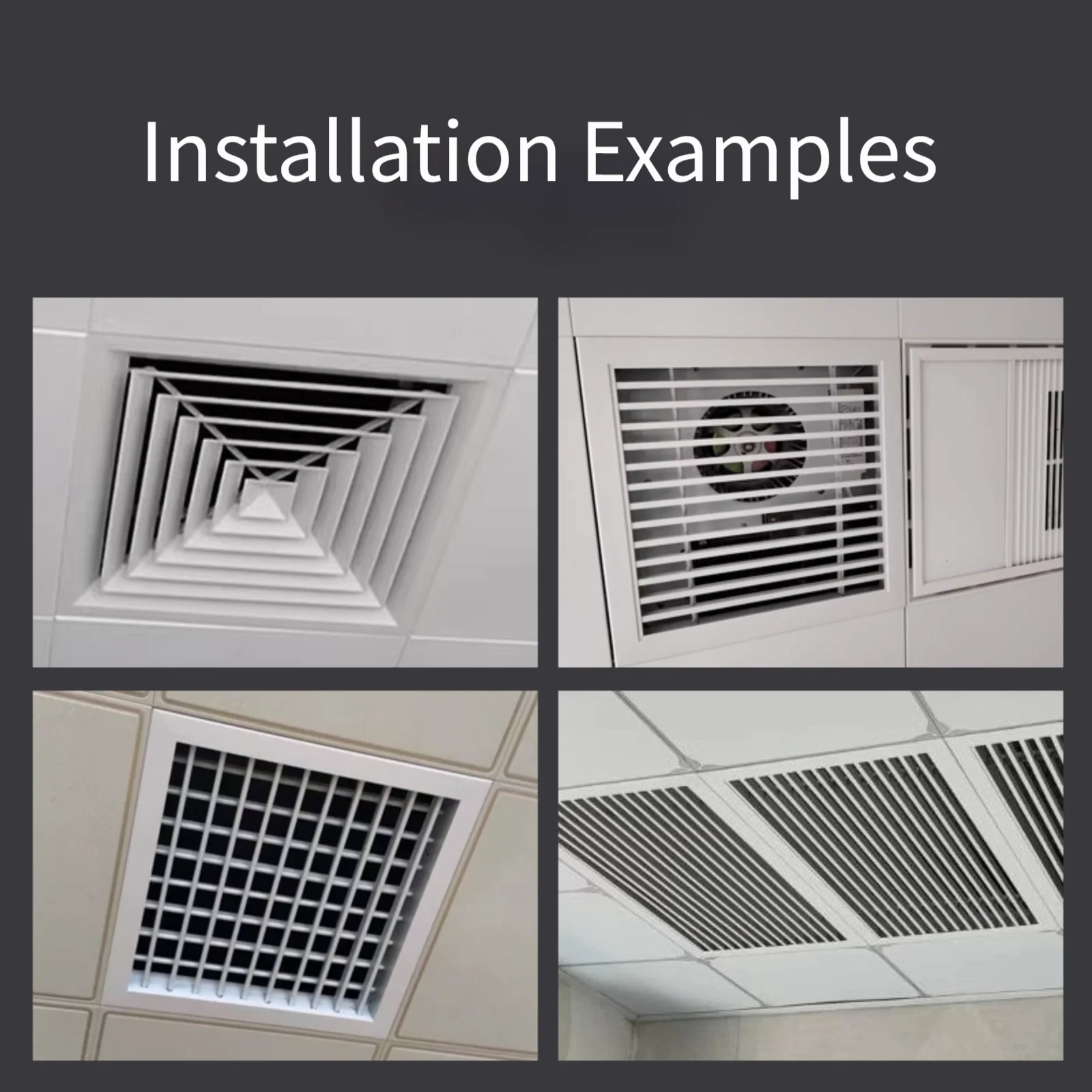 Aluminum Alloy Vent White Ceiling Air Vent Precise Airflow Direction For Uniform Air Distribution For HVAC Systems