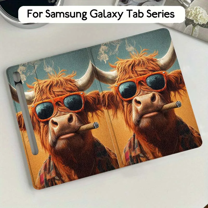 

Color Cool Cattle Gift For Samsung Galaxy Tab S10 S9 S8 S7 FE Lite Soft Flexible Support Tablet Case