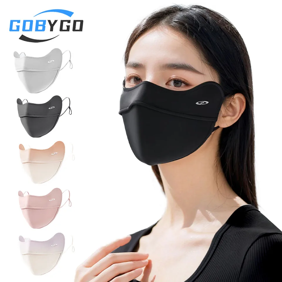 AliExpress NONE GOBYGO 1Pcs UPF50+ Summer Sunscreen Mask Light Breathable Shade Eye Protection UV Protection Ice Silk Masks Men Women Unisex