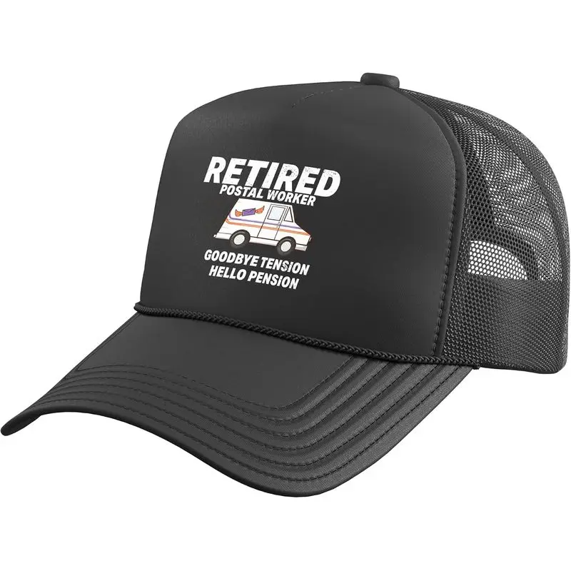 Goodbye Tension Hello Pension Retired Postal Worker Trucker Hat With Adjustable Mesh Back