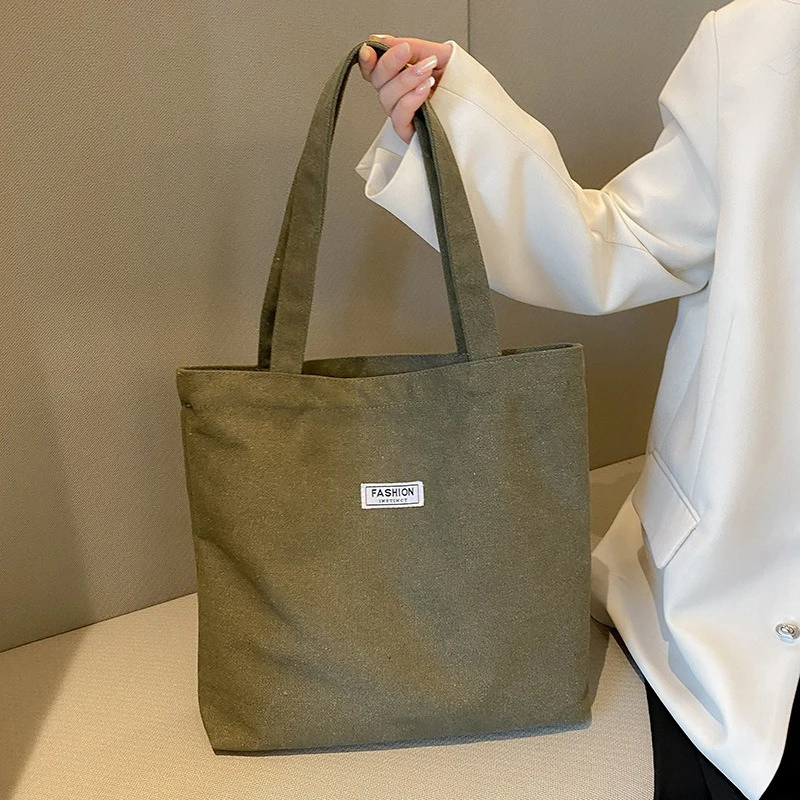 Thickened Washed Canvas Bag Women's Large-capacity Tote Bag Simple Commuting Hand-held Oxford Cloth Large Bag Single Bag