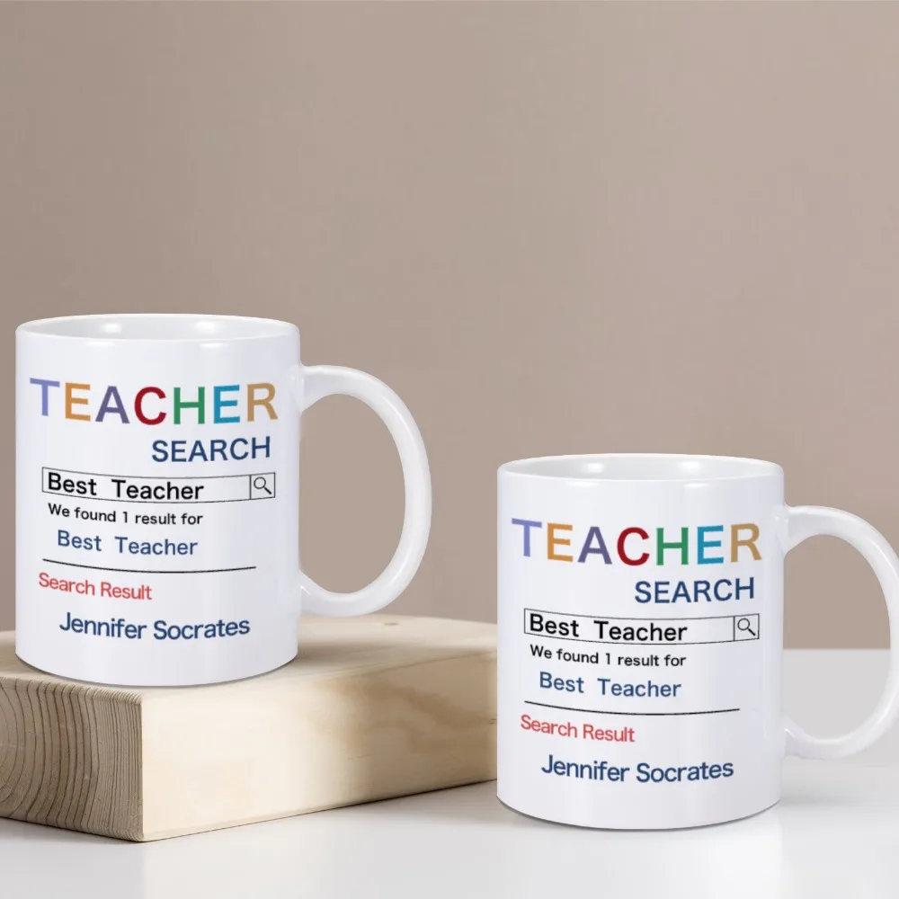 Custom Teacher Name Ceramics Coffee Mugs Teacher\'s Day Appreciation Cup Best Original Teacher\'s Gift Drink Coffee Cocoa Milk Mug