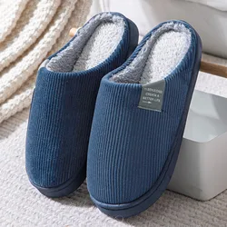 Winter Warm Fur Slippers Men Women Couples House Non Slip Soft Shoes Vintage Flat Heel Home Indoor Bedroom Plush Slippers