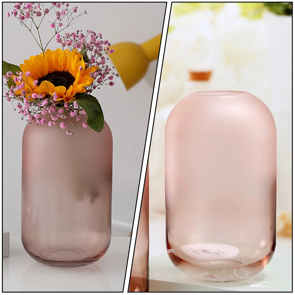 

1Pcs Frosted Glass Flower Vase Hydroponic Holder Flower Container Decorative Vase for Home Office Desktop