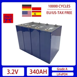 Tax Free A-Grade 340Ah 10000 cycle LiFePO4 3.2V rechargeable battery suitable for DIY 12V 24V RV electric vehicle solar system