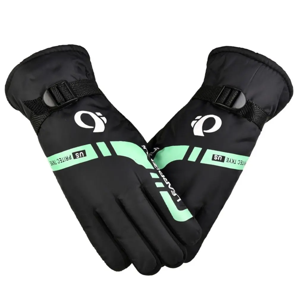 

New Fashion Thick Leather Gloves PU Leather Touch Screen Furry Warm Mitts Full Finger Mittens Women
