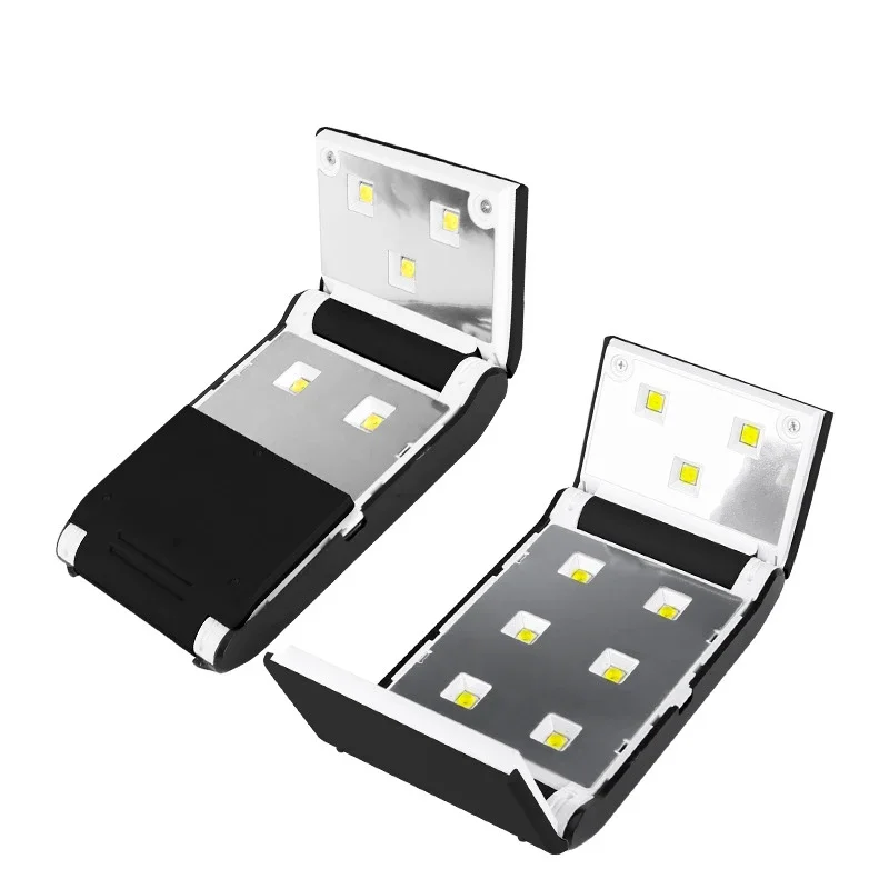 مجفف أظافر محمول بالأشعة فوق البنفسجية لتجفيف طلاء الجل ، جاذبية مغناطيسية قابلة للطي ، مصباح حساس ذكي ، ضوء بالأشعة فوق البنفسجية للأظافر ، 12 مصباح