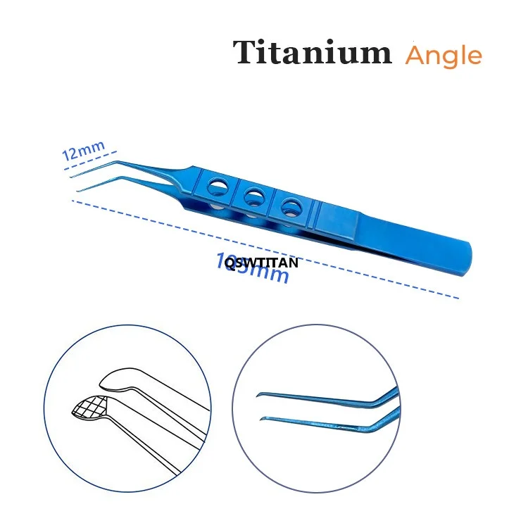 Kleszcze do kapsuloreksji QSWTITAN, stal nierdzewna, łukowe, dwuścienny, tytanowe, okulistyczne, instrumenty chirurgiczne.