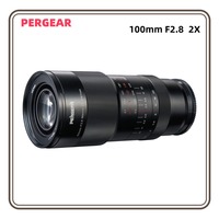 PERGEAR 100mm F2.8 Macro 2X Full-Frame Manual Focus Lens for Sony E Canon RF EF Nikon Z Fuji X L Mount Internal Focus
