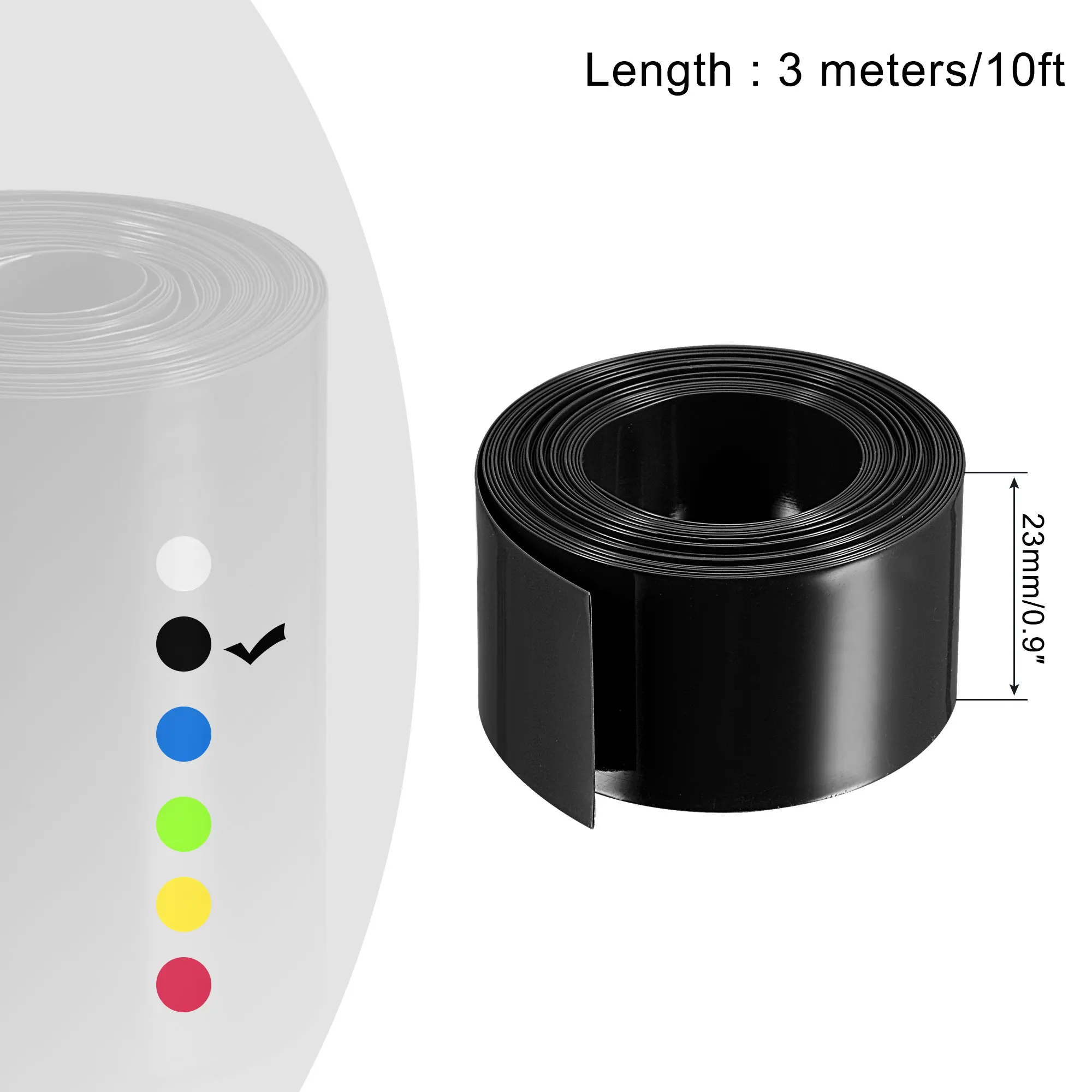 1-10m Battery Wrap PVC Heat Shrink Tubing 14-63mm Dia 23-100mm Flat Width Good Insulation Heat Shrinkable Tube for Battery Pack
