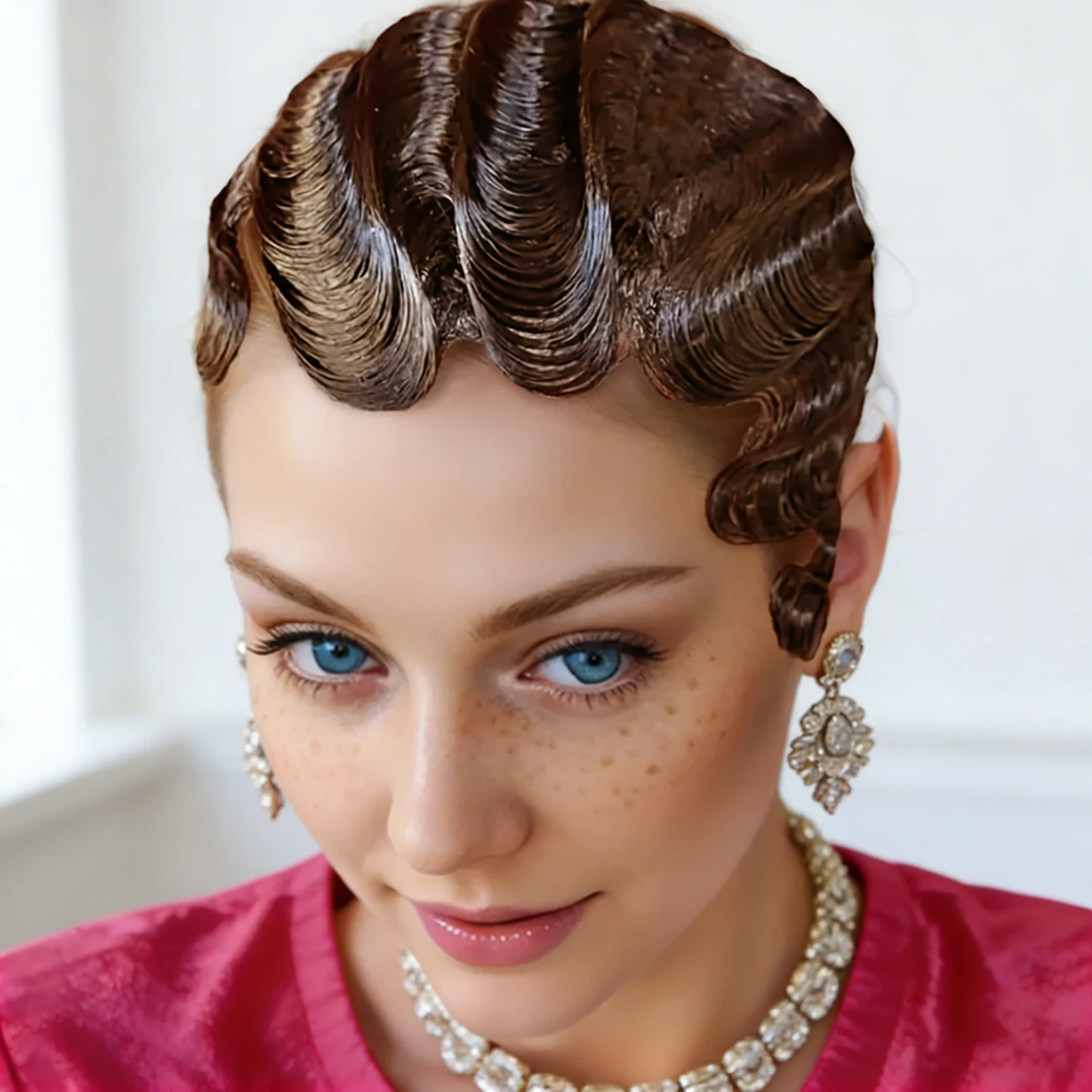 

Короткий парик с глубокими волнами, стрижка пикси, полностью машинной работы, с эффектом волн, из бразильских натуральных волос, для женщин