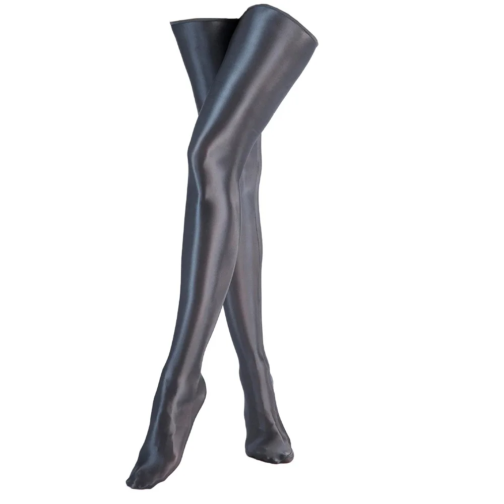 

Fashion Elastic Women Smooth Oil Glossy Socks Thigh High Long Overknee Knee Length Garters Casual Oil Socks Pole Dance Cosplay