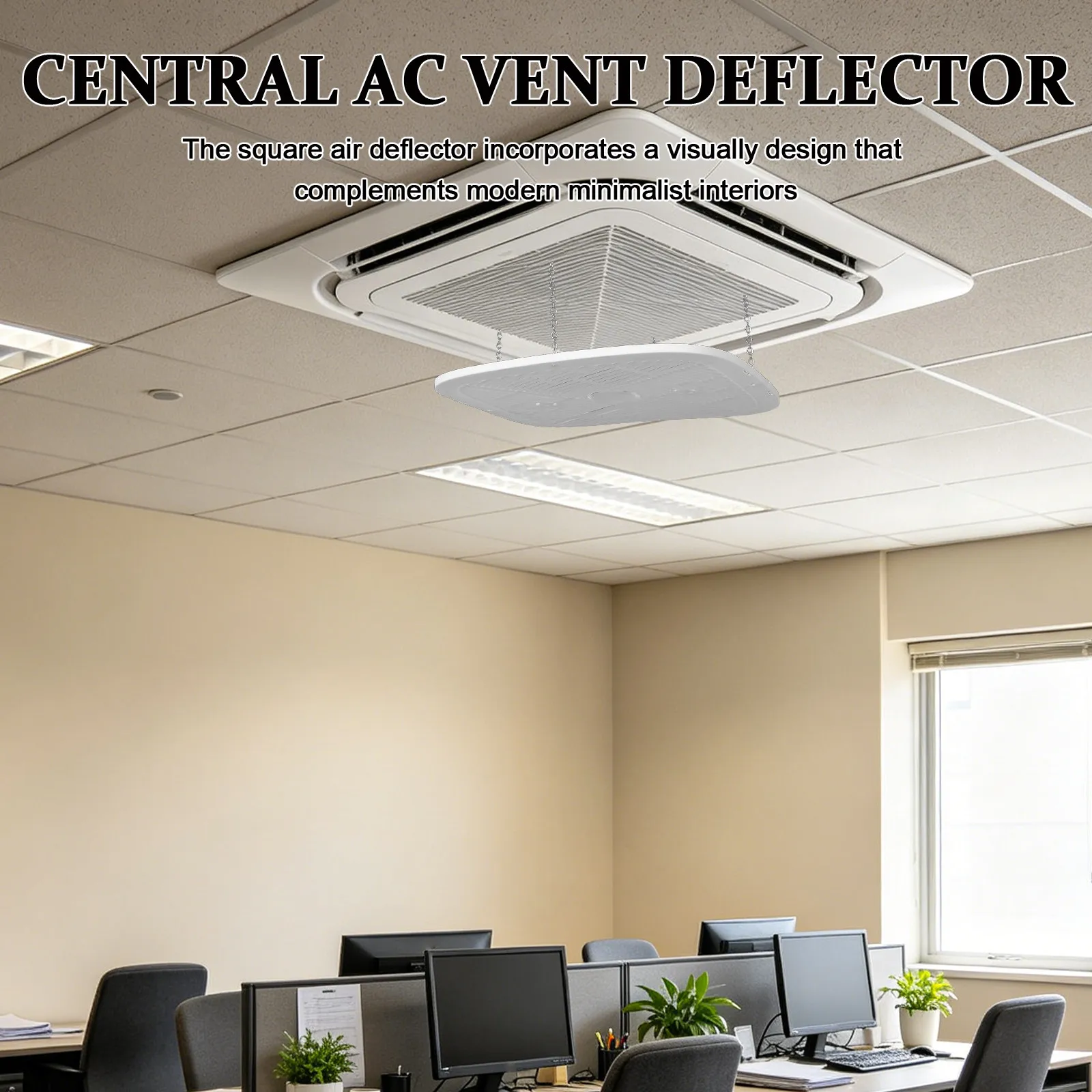 Central Air Conditioner Deflector 15.7x15.7 Square Ac Vent Windshield Anti Cold Draft Ceiling Air Deflector for Office Bedroom