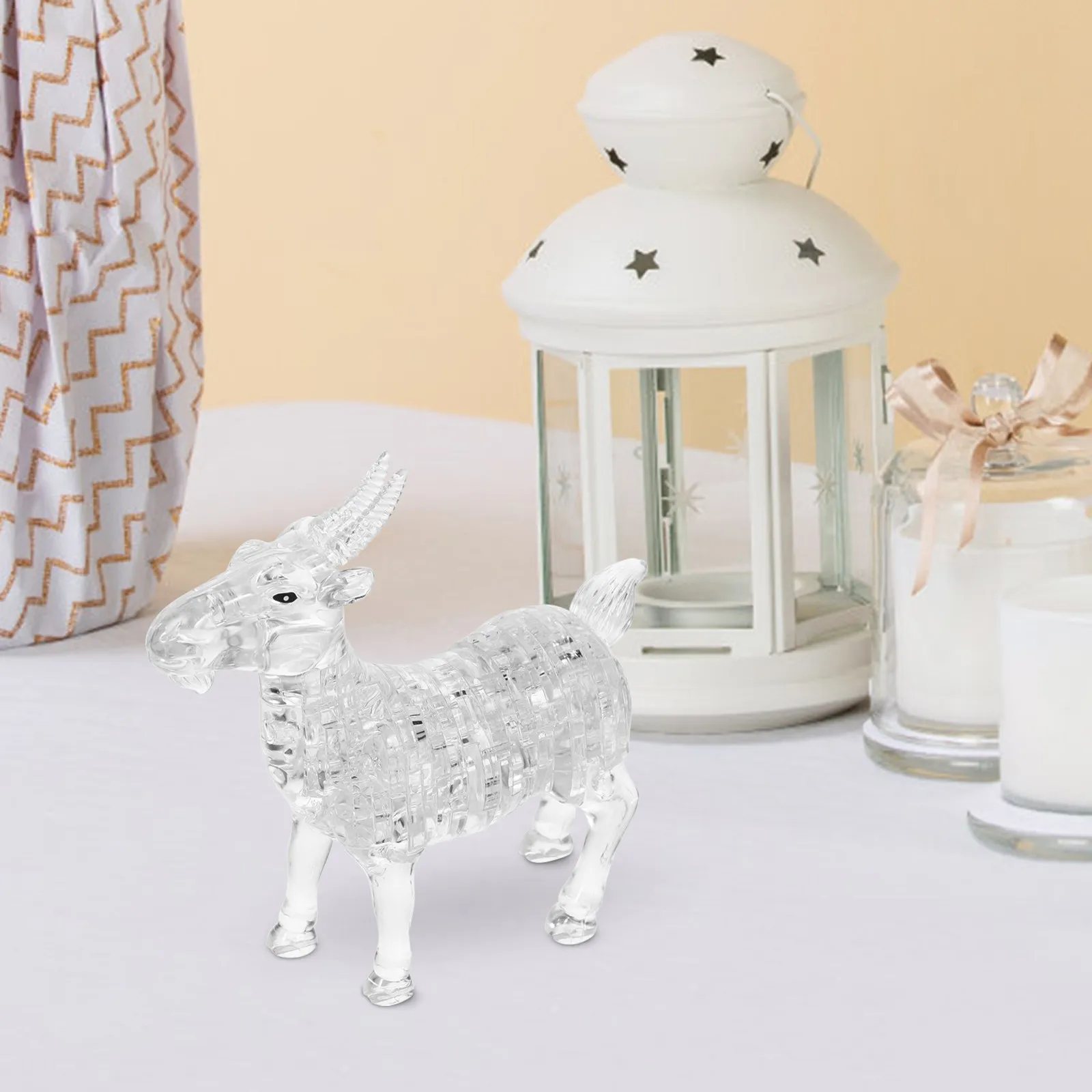 

1Pcs Crystal Glass Goat Ornament Home Decoration Creative Cartoon Desktop Adornment Fashionable Eco-Friendly Chic Gift Water