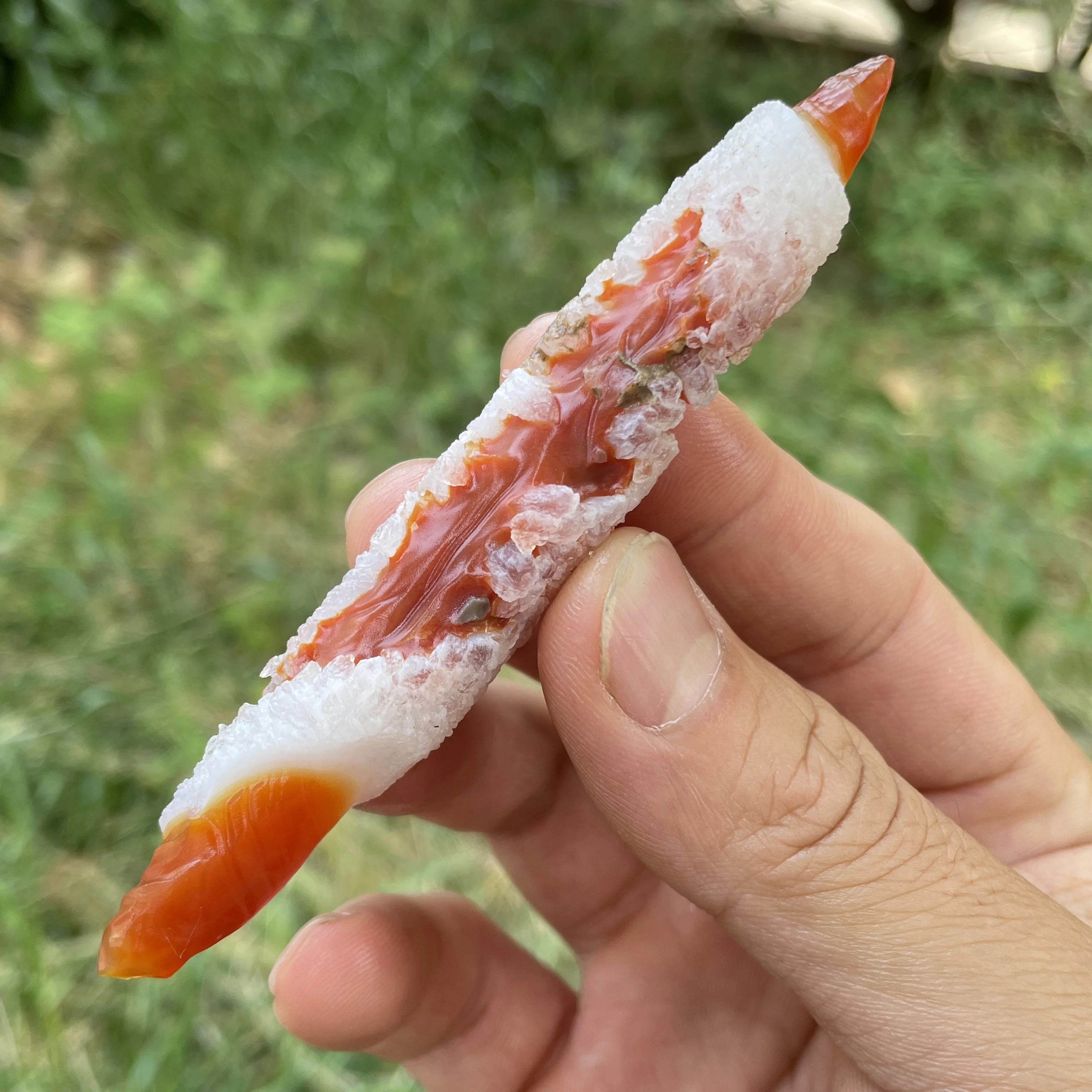 Natural Sardonyx Red Agate Geode Crystal Quartz Points Wizard Meditation Wand Spirit Specimen Healing Stone Home Decor JB1-15