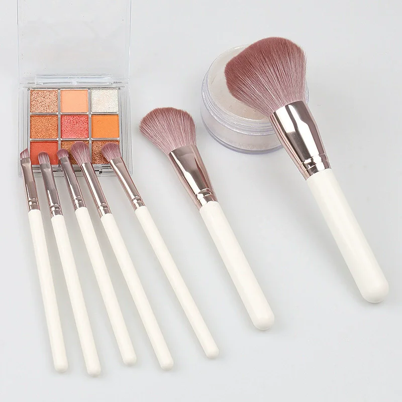 Makeup Brushes Set 7 Beauty Tools Prefessional Foundation Powder Eyeshadow Cosmet Brush kit Pink Make Up Instruments Holder