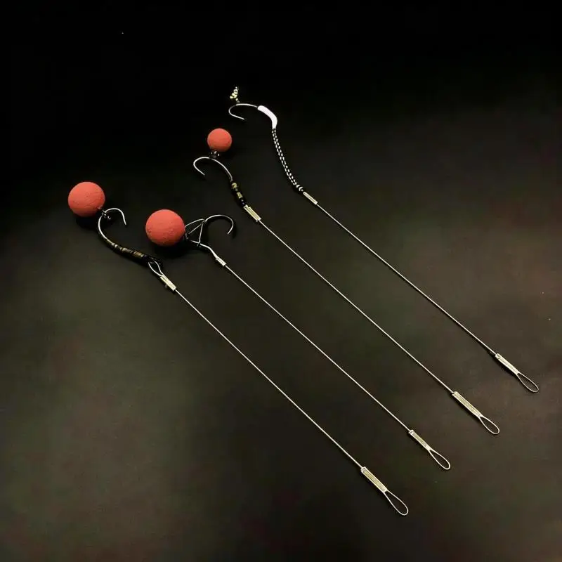 3pcs Carp Fishing Line Crimped Booms Section For Bombi Rig Set Up Carp Hair Chod Ronnie Rig Feeder Fishing Tackle Accessories